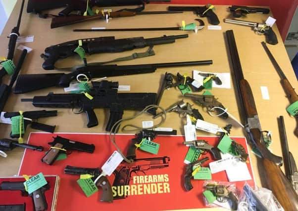 Some of the guns handed in during the police's firearms surrender