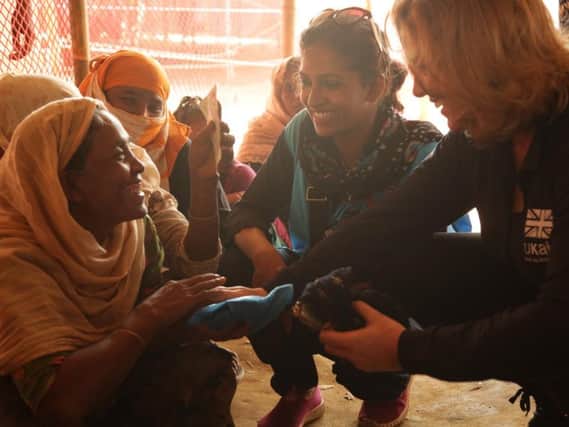 Penny Mordaunt visits Cox's Bazar in Bangladesh to announce 12m funding for the Rohingya crisis. Picture: DFID