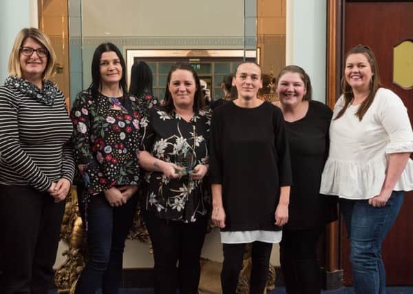 From left, Carley Gardner, Amie Phillips, Nadia Francis, Lisa Scrivens, Dolly Cowlishaw and Brenda Tregarthen from the Portsea Events Group receive the Best Street Award for Queens Street in Portsea from Linzi Stean, left, from sponsor Colas
 Picture: Vernon Nash