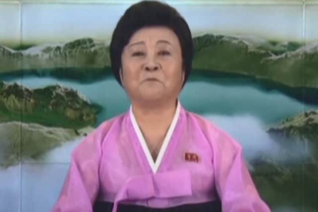 The missile test is announced on Korean TV