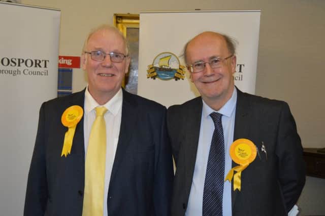 New Gosport Cllr Steve Hammond, left, with Gosport Liberal Democrat leader Cllr Peter Chegwyn