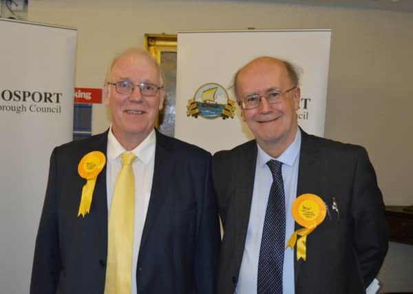 New Gosport Cllr Steve Hammond, left, with Gosport Liberal Democrat leader Cllr Peter Chegwyn