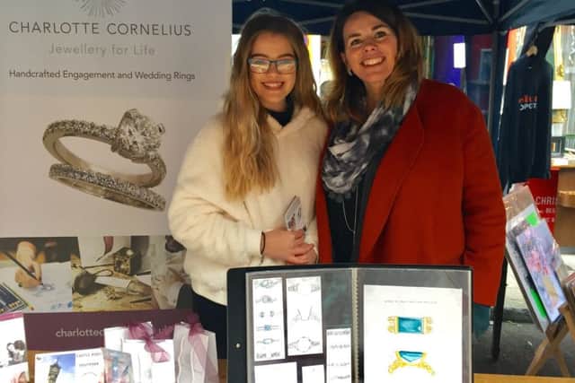 Isabelle Fraser Harris and Charlotte Cornelius at Castle Road Christmas Festival
