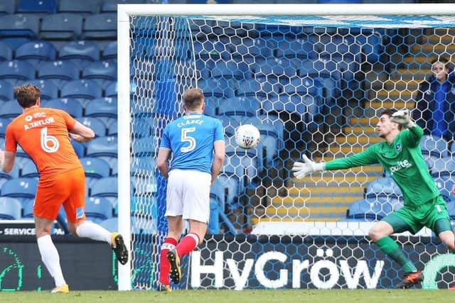 Luke McGee made some important saves to help Pompey keep a clean sheet in their Checkatrade Trophy match against Northampton. Picture: Joe Pepler/Digital South