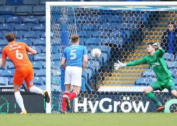 Luke McGee made some important saves to help Pompey keep a clean sheet in their Checkatrade Trophy match against Northampton. Picture: Joe Pepler/Digital South