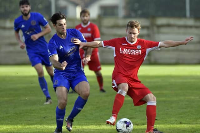 Horndean's Miles Everett struck the opening goal. Picture: Neil Marshall (171151-26)