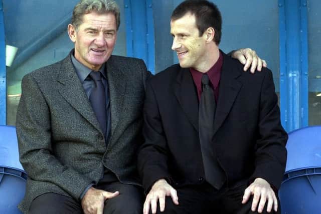 Milan Mandric, left, with Steve Claridge during his unveiling as manager in 2000