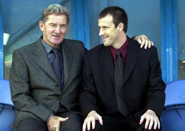 Milan Mandric, left, with Steve Claridge during his unveiling as manager in 2000