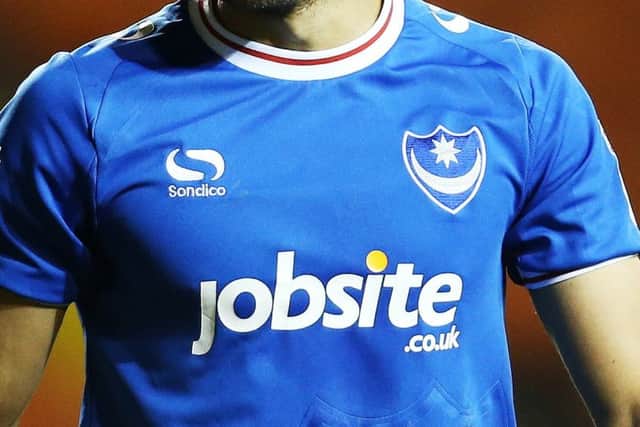 Jobsite are in talks with Pompey over extending their long-running sponsorship. Picture: Joe Pepler