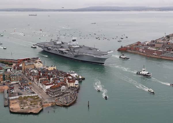HMS Queen Elizabeth coming into Portsmouth for the first time in August Picture: L/Phot Kyle Heller