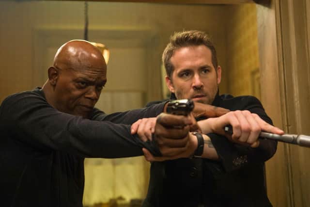 Samuel L Jackson and Ryan Reynolds star in The Hitman's Bodyguard on Sky Cinema.