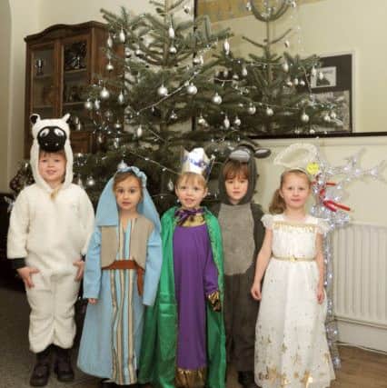 Kingscourt School, Catherington Nativity. From left: Georgia Marphett, Beatrice Martin, Henry Cole,Charlie Holland and Willow Quewby