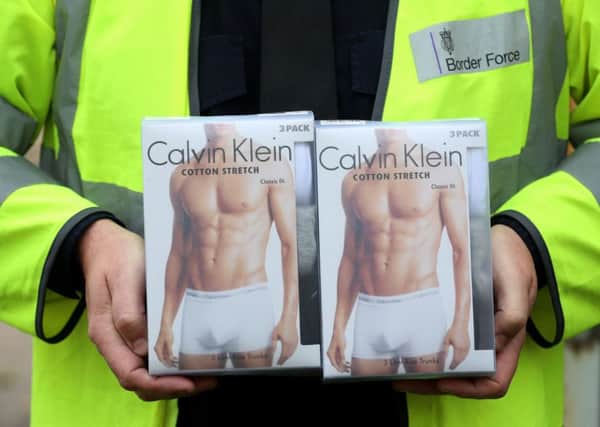 Calvin Klein underpants were among goods seized by Border Force officers at Southampton port. Picture: Gareth Fuller/PA Wire