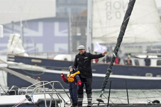 Alex Thomson returns to a hero's welcome at Gosport after coming second in the Vendee Globe round the world race  Ian Hargreaves  (170211-1)
