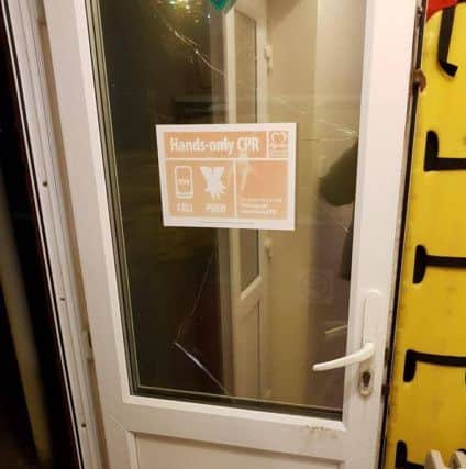 The headquarters' smashed first aid room door. Picture: Portsmouth Lifeguards