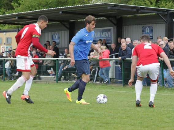 Blu Boam scored twice for Baffins against Bashley