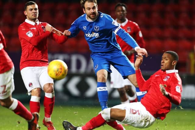 Brett Pitman made a return to the Pompey starting XI following a hamstring injury Picture: Joe Pepler