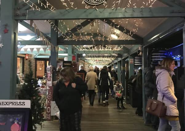 The boardwalks at Port Solent this evening, as visitors enjoyed the Festival of Christmas