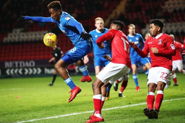 Jamal Lowe in action against Charlton. Picture: Joe Pepler