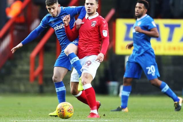 Conor Chaplin in first-half action against Charlton Picture: Joe Pepler