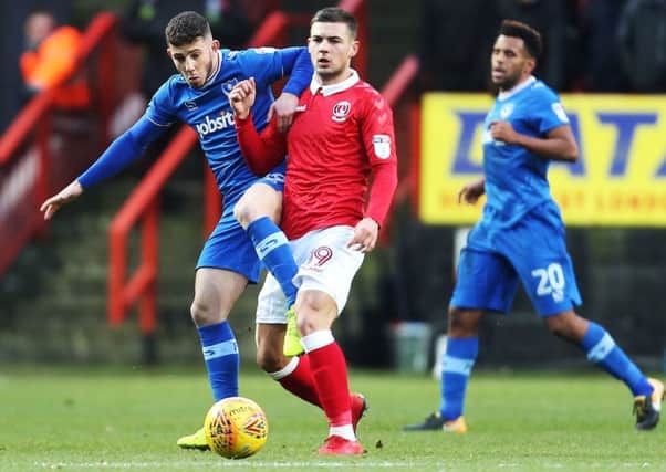 Conor Chaplin in first-half action against Charlton Picture: Joe Pepler