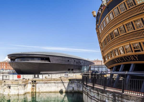 The Mary Rose Museum with HMS Victory in the foreground