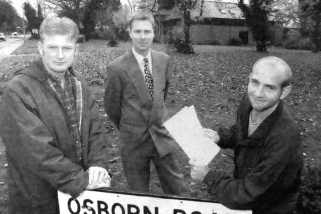 Left to right, Fareham parks officer Paul Johnston, Cllr John Ireland and horticultural officer Mark Wakefield at the proposed site at Osborne Road, Fareham