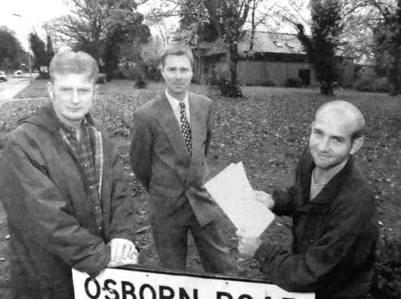 Left to right, Fareham parks officer Paul Johnston, Cllr John Ireland and horticultural officer Mark Wakefield at the proposed site at Osborne Road, Fareham