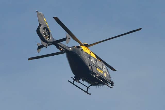 The police helicopter was called upon