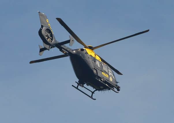 The police helicopter was called upon