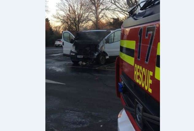 The van at Crofton Community Centre in Stubbington. Picture: Fareham Fire Station/Twitter