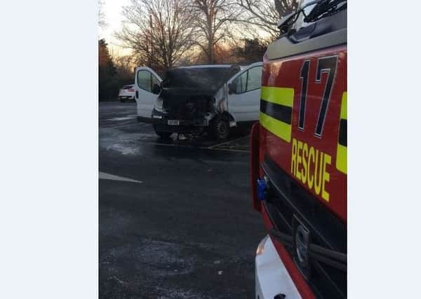 The van at Crofton Community Centre in Stubbington. Picture: Fareham Fire Station/Twitter