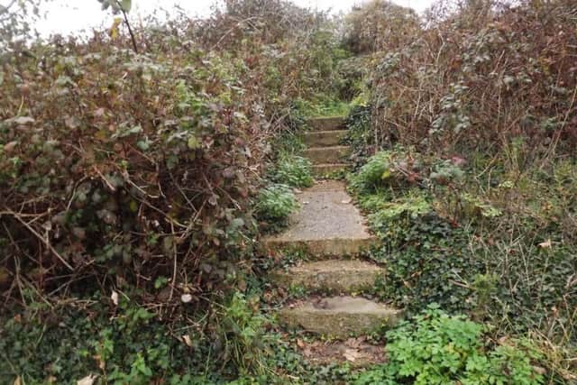 This flight of concrete steps has not been used  since 1907 but can still be found on London Road, Cosham.
