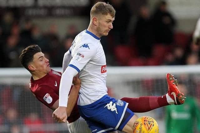 Michael Smith in action for Bury against Northampton Picture: Sharon Lucey