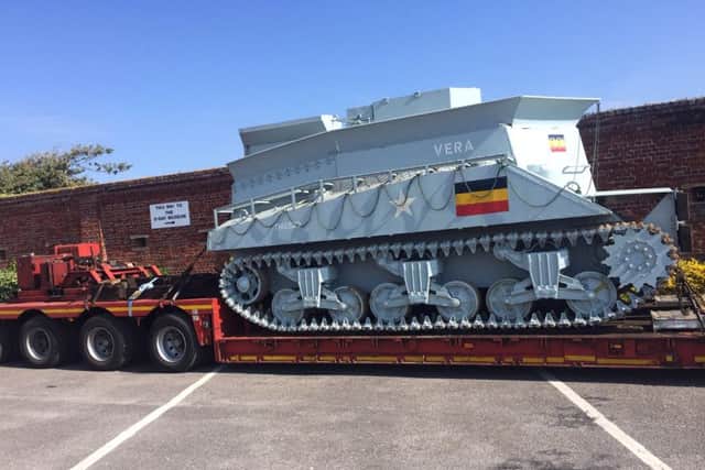 Tanks being removed from the D-Day Museum earlier this year