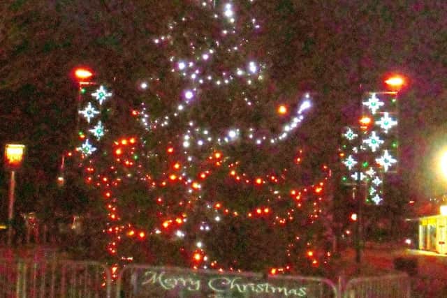 One of the town's Christmas trees