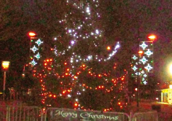 One of the town's Christmas trees