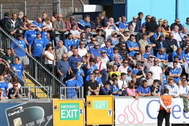 Pompey fans enjoyed a 2-1 win on their last visit to the Memorial Stadium. Picture: Joe Pepler