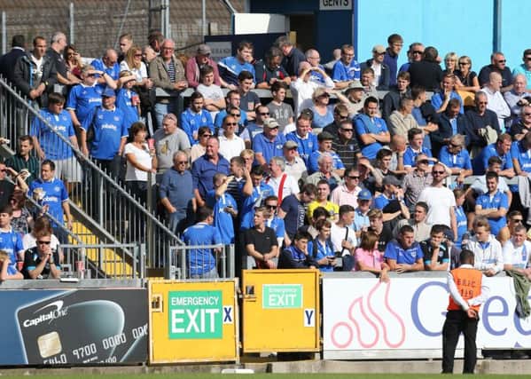 Pompey fans enjoyed a 2-1 win on their last visit to the Memorial Stadium. Picture: Joe Pepler