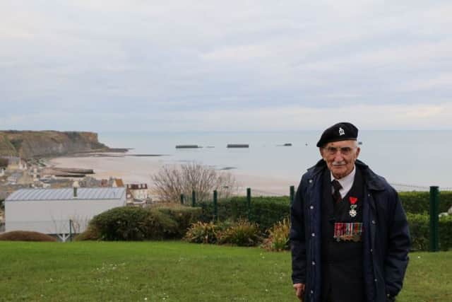 Veteran John Jenkins at Arromanches