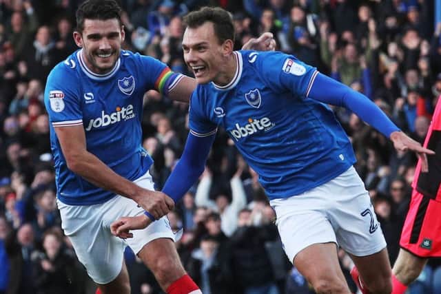 Kal Naismith celebrates scoring the winner against Plymouth Picture: Joe Pepler