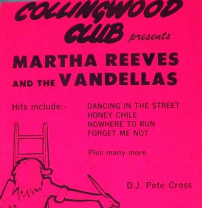 Another naval club gig when Pete appeared with the Mowtown legends Martha Reeves and the Vandellas