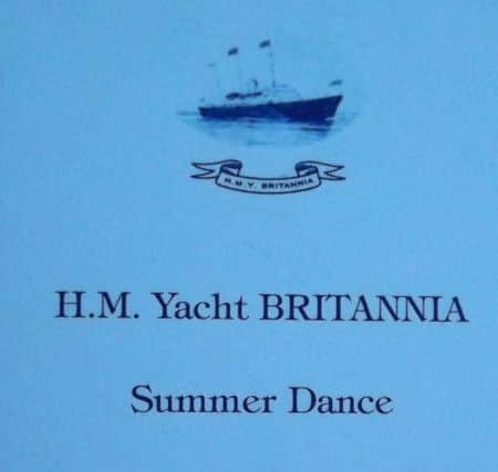 WHEN PETE PERFORMED ON THE ROYAL YACHT  A poster for an officers' summer ball on the Royal Yacht Britannia in 1995.