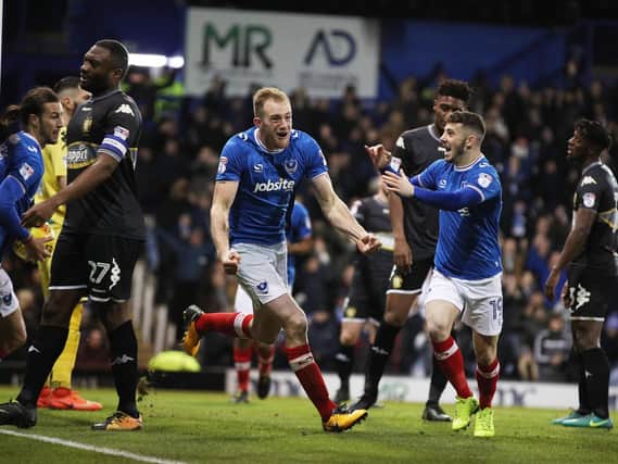 Matt Clarke celebrates his goal against Bury
