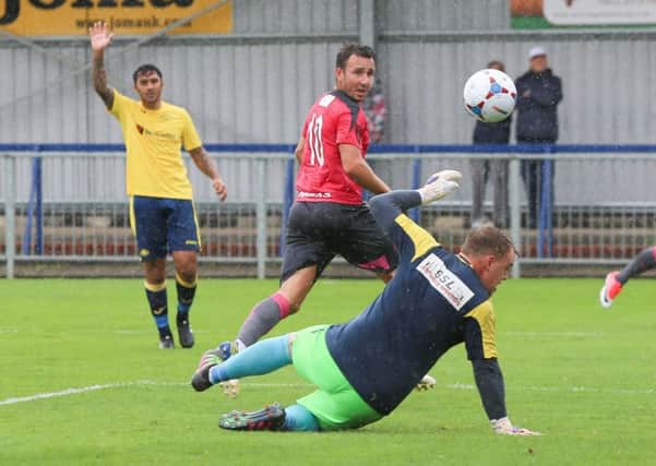 Matt Tubbs scored the Hawks' goal in their defeat to Billericay in the FA Trophy. Picture: Habibur Rahman