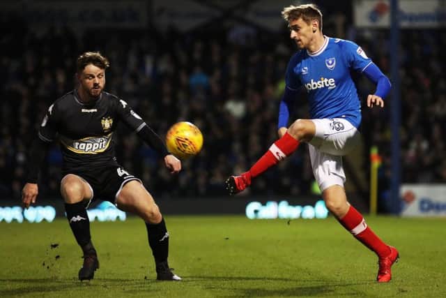 Brandon Haunstrup in action against Bury. Picture: Joe Pepler