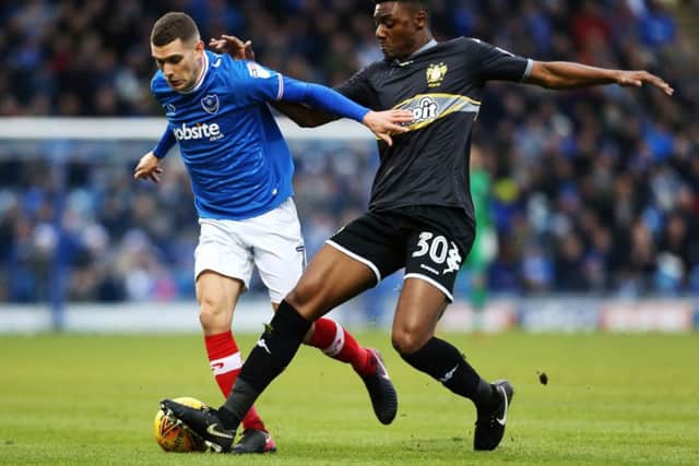 Stuart O'Keefe in action against Bury. Picture: Joe Pepler