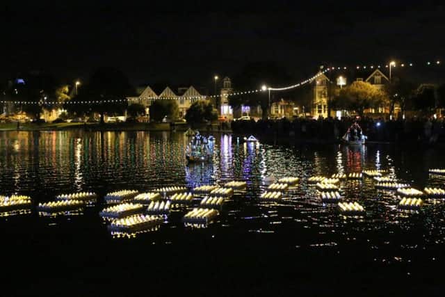 The tea lights floating on Canoe Lake  Picture : Habibur Rahman (171663-072)
