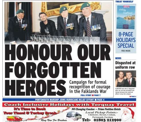 Support grew for formal honours for the courage shown by the armed forces in Falklands