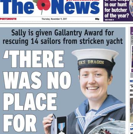 A brave sailor was honoured after rescuing the stricken crew of yacht in the Atlantic